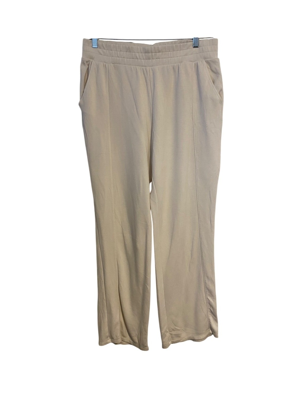 Danskin Women's L Cream Jogger Pants Pull-On Pockets Lounge Comfy Casual